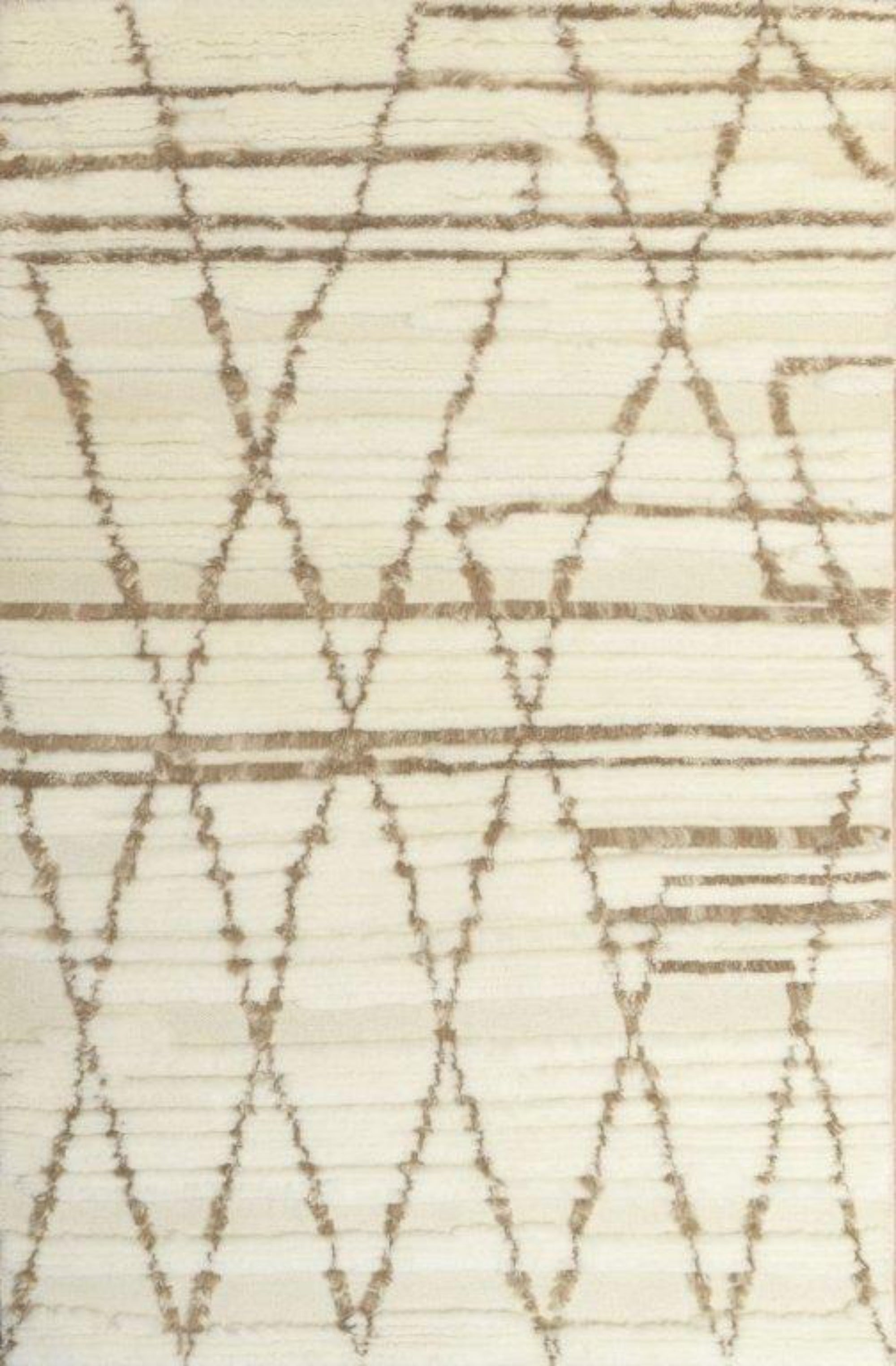 SK-17 White-Brown Hand Knotted Rug – Nanak Rugs