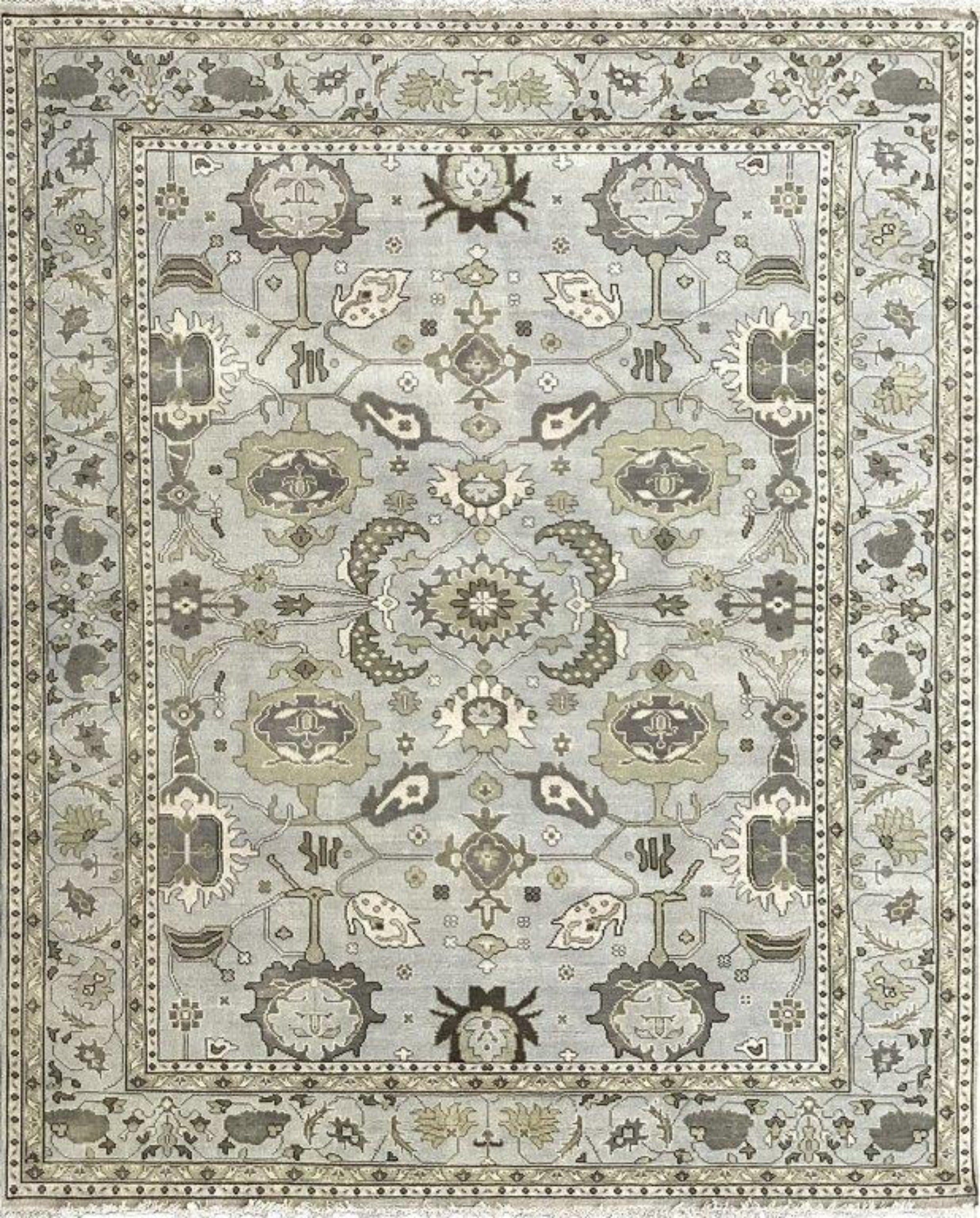 K-1462 Light Grey Hand Knotted Rug – Nanak Rugs