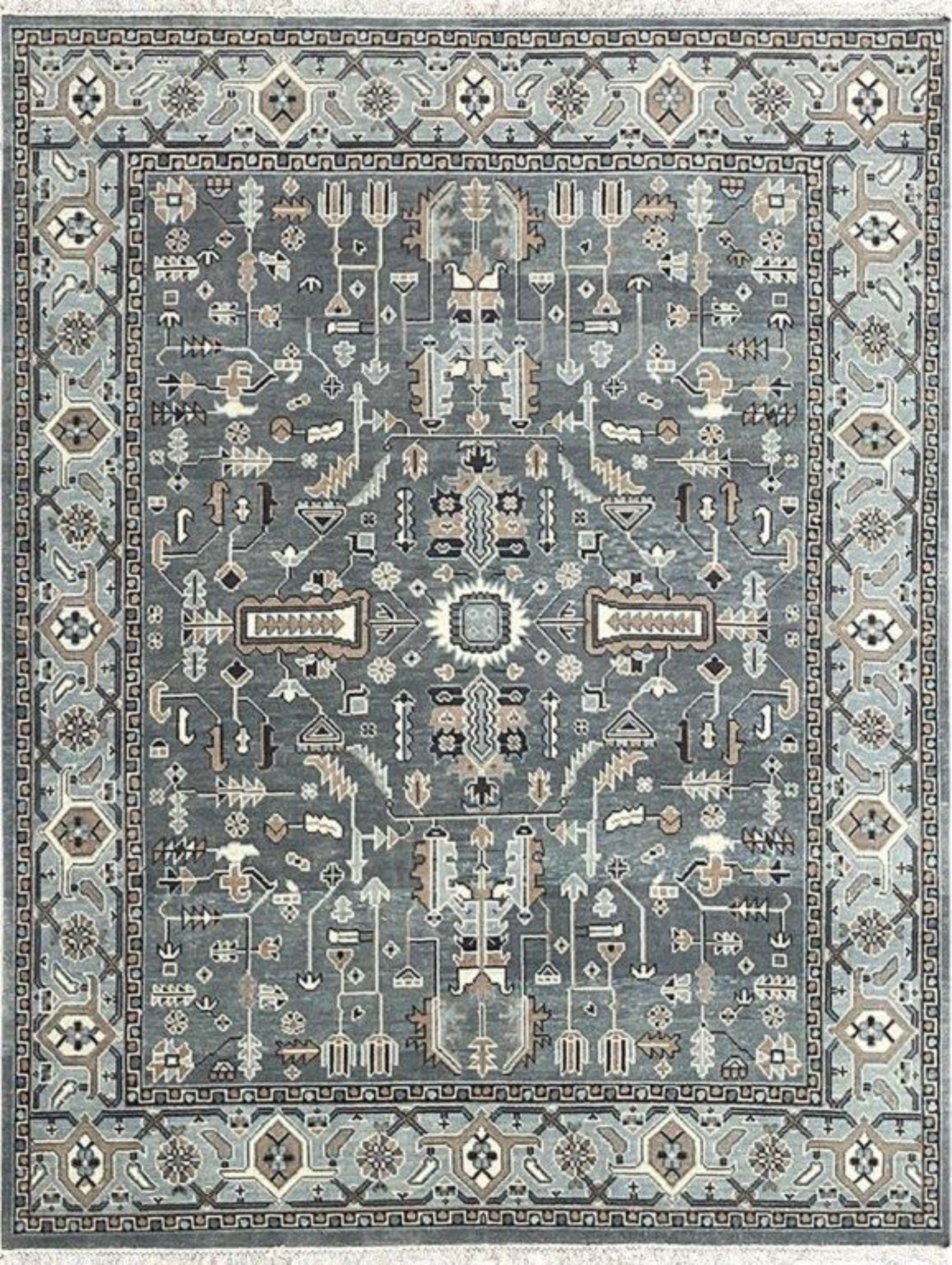 K-1464 Grey/Light Grey Hand Knotted Rug – Nanak Rugs