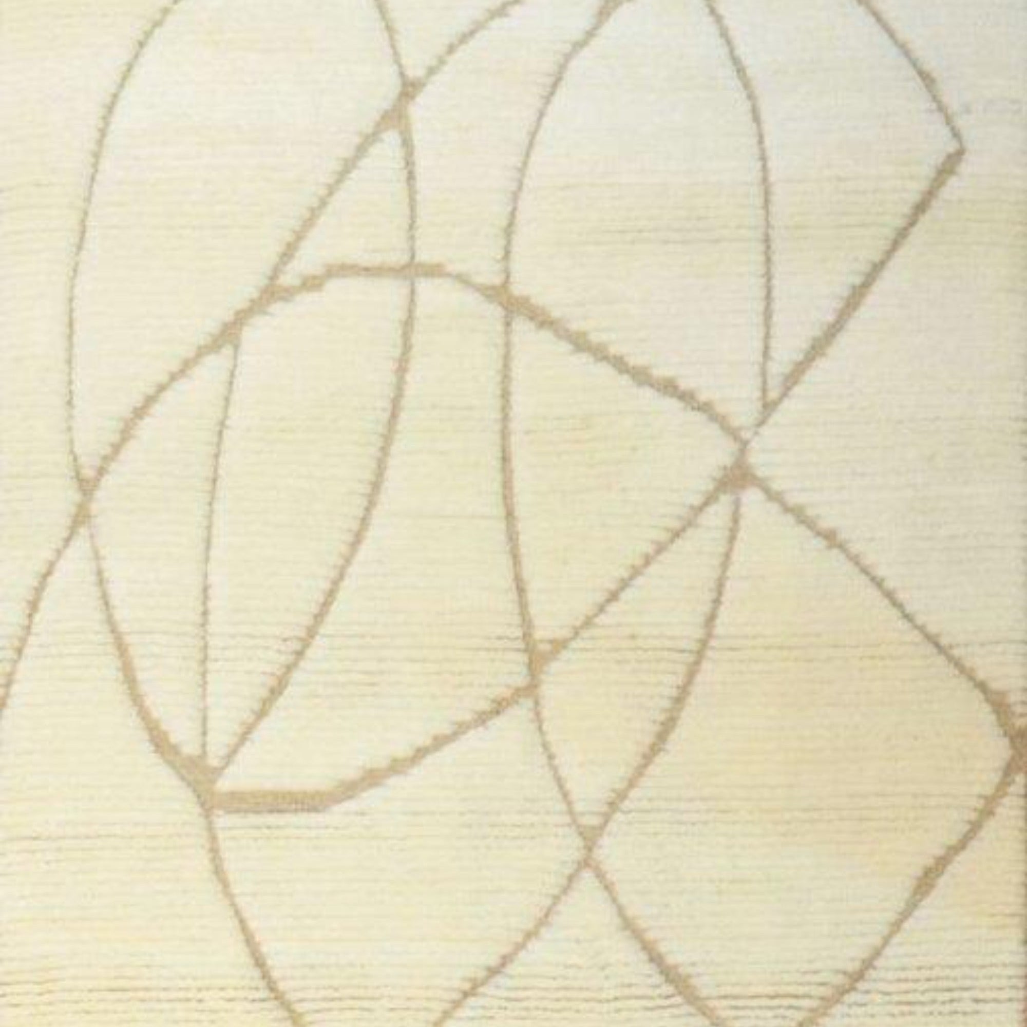 SK - 18 White - Beige Hand Knotted Rug - Nanak Rugs