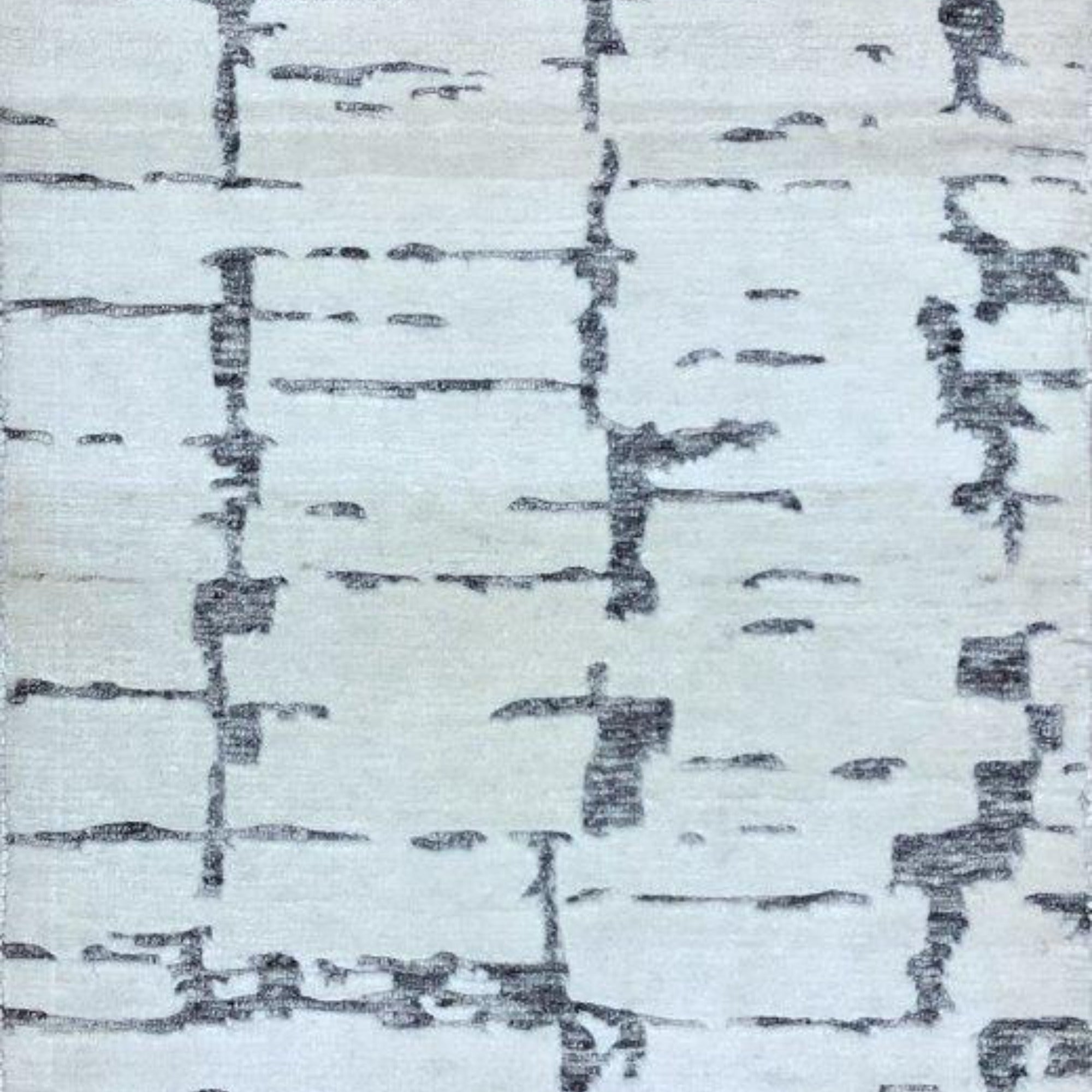 SS - 2 Ivory - Grey Natural wool - Viscose Indo Nepali Rug - Nanak Rugs