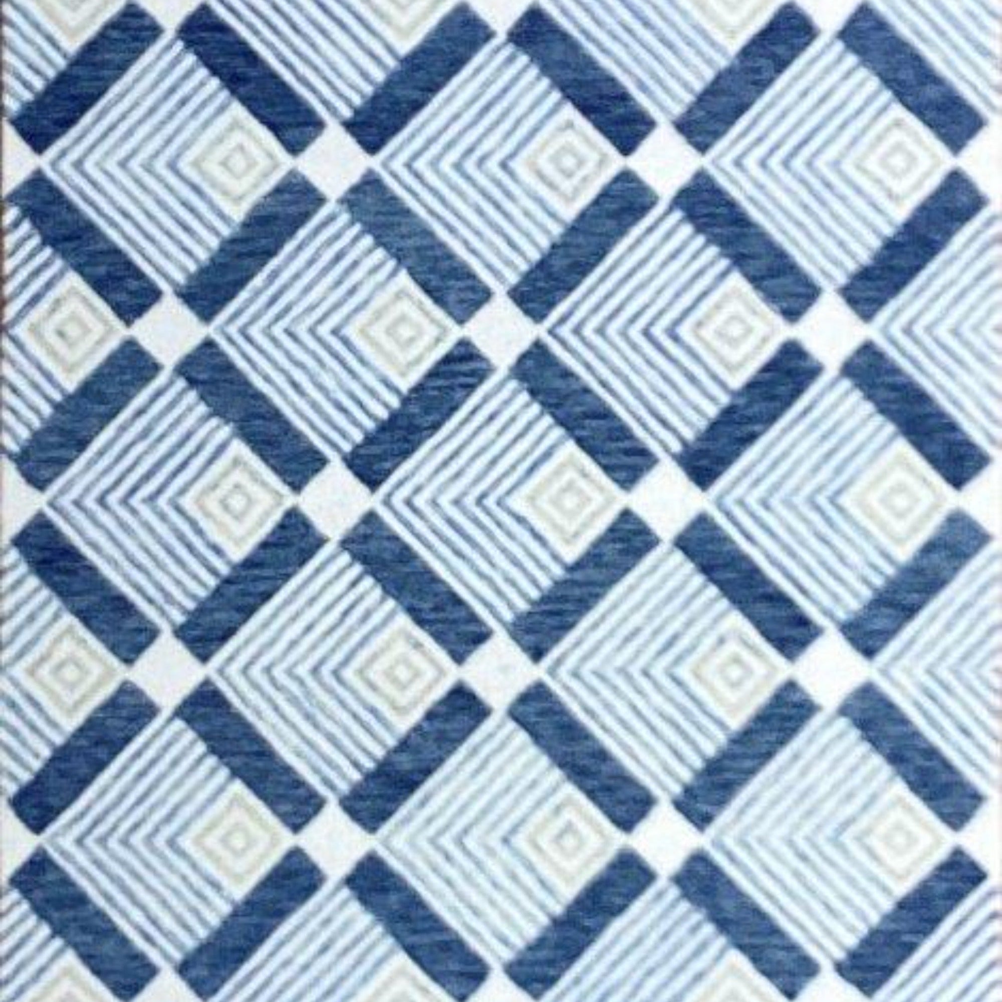 ST - 196 Navy - White Colored Hand Tufted Rug - Nanak Rugs