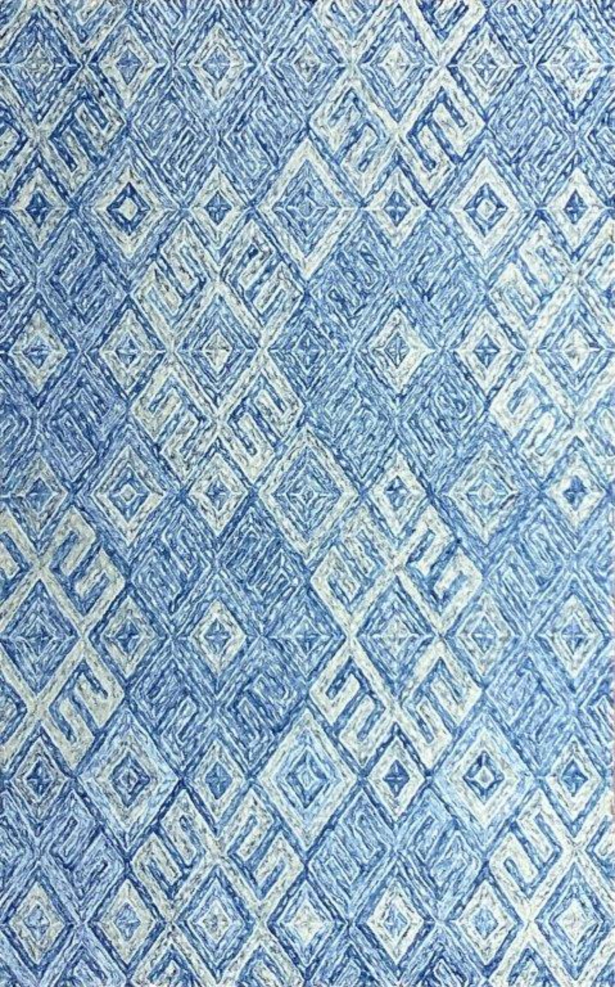 ST - 199 Blue Hand Tufted Rug - Nanak Rugs