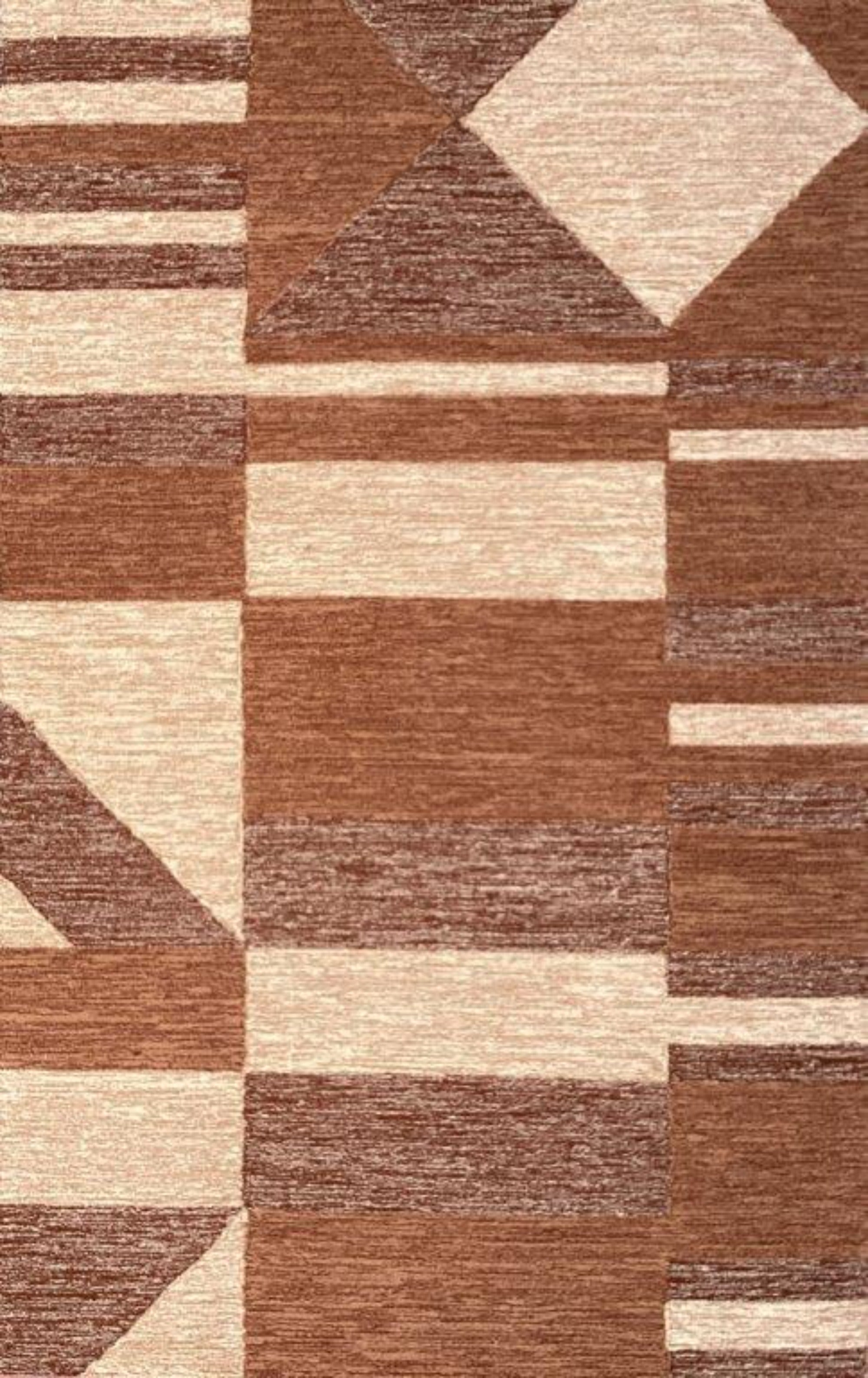 ST - 244 Rust Colored Hand Tufted Rug - Nanak Rugs